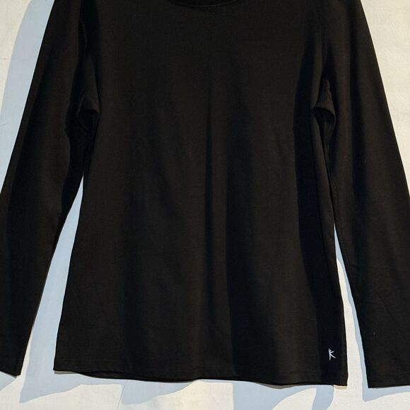 Danskin Women’s M (8-10) Long Sleeve Black Pullover Semi Fitted Athletic Top - Picture 9 of 12